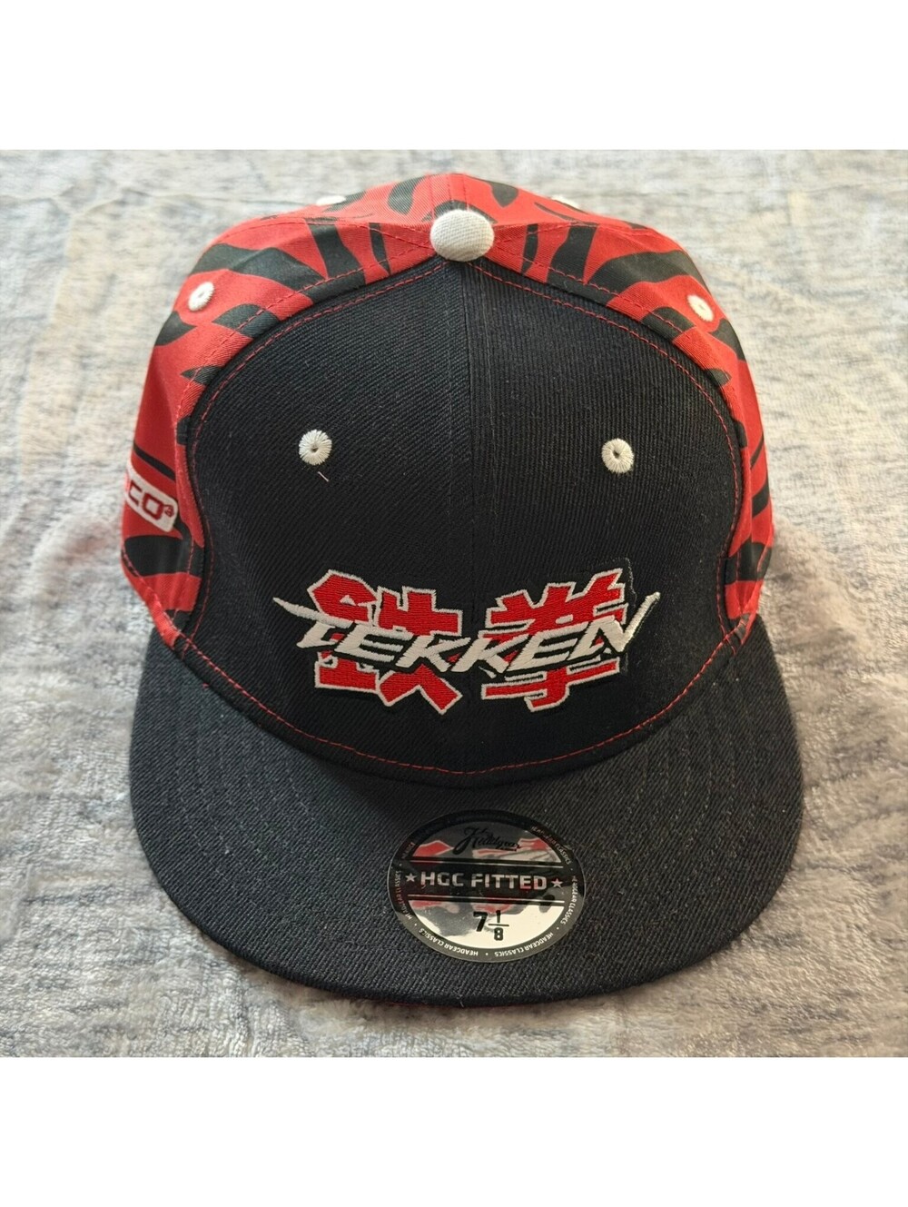 Tekken Headgear Classics Hat HGC Fitted 7 1/8 Red Black Zebra Flat Bill Cap